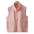 thumbnail image 5 of Gubotare Kids Vest Girls Boys Sherpa Fleece Vest Sleeveless Outerwear Zipper Jacket Fall Winter Warm Coat with Pockets Size 15-16 (Light Pink,15-16 Years), 5 of 7