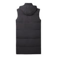 thumbnail image 5 of FUZHIQ Long Puffer Vests for Women Puffer Vest Lightweight Sleeveless Warm Button Full Zip Up Fall Winter Coat Outerwear Puffer Vests Hooded Black, 5 of 6