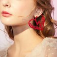 thumbnail image 2 of Pendant Earrings Fashion Pierced Letter Heart Shape Drop Earrings for Women, 2 of 10