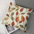 thumbnail image 7 of Acheng Classical  Beige Leaf Pattern Square Decorative Throw Pillow Case Cushion Cover 12x12in, 7 of 7