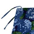 thumbnail image 5 of Jordan Manufacturing 57" x 18.75" Hydrangea Midnight Navy Floral Rectangular Outdoor Settee Swing Bench Cushion with Ties, 5 of 10