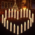 thumbnail image 3 of Flameless Christmas Trees Candles, Cimetech 20PCS LED Flickering Lights Battery Operated Candlesticks with Remote Timer/Clips, Warm White Window Taper Candle for Home Wedding Halloween Festival Decor, 3 of 12