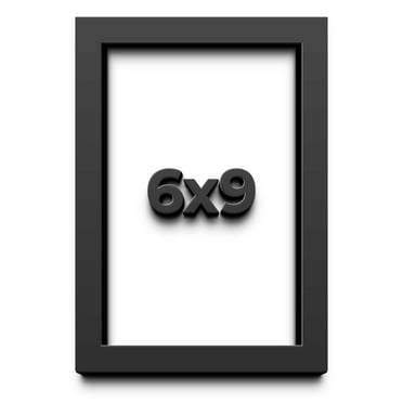6x9 Shadow Box Frame Black | 1 inches Deep Real Wood Contemporary Shadowbox Display Frame | UV