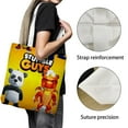thumbnail image 3 of Stumble Guys canvas Tote Bag handbag: Aesthetic tote designed for women, perfect for carrying groceries. Reusable with a convenient inner zipper, dimensions 13.8 x 15.8 inches (35x40cm)., 3 of 6