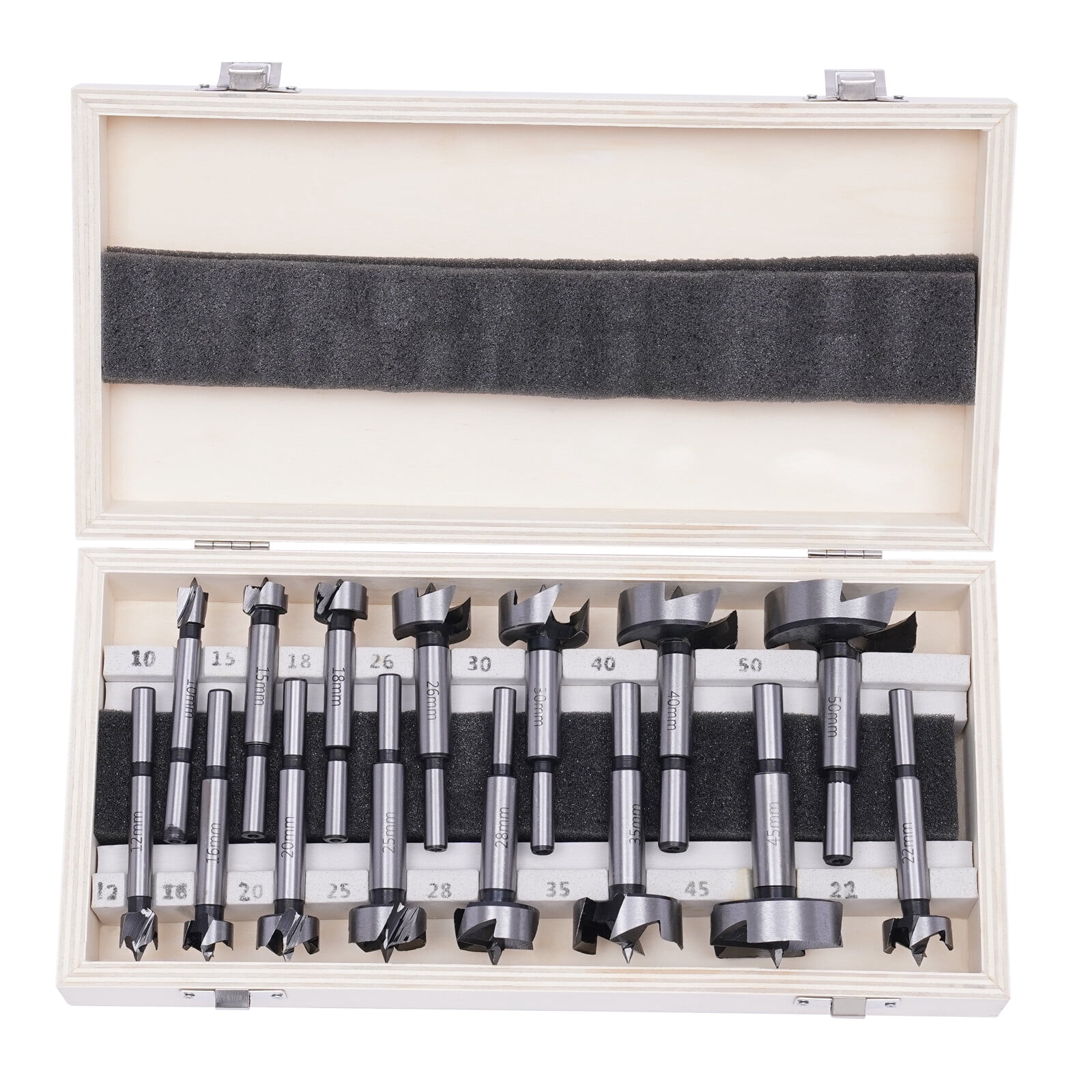 15 piece Drill Bit Set-Forstner Professional Woodworking Drill Bit Set Silver for Woodworking Repair