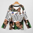 thumbnail image 3 of The Boondocks Womens T Shirts V Neck Long Sleeve Tops Causal Loose Summer T-Shirts S, 3 of 7
