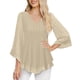 thumbnail image 2 of Ounisa Womens Sparkly Sequin Tops,3/4 Sleeve Glitter Party Dressy Blouse,V-Neck Disco Evening Club Concert Shirt, 2 of 7