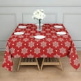 thumbnail image 3 of Christmas Square Tablecloth 42x42 Inch – Waterproof Polyester Printed Table Cover, Wrinkle Resistant & Washable for Kitchen Dining Picnic Party Decor, Single-v4-15, White, 3 of 6