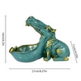 thumbnail image 3 of Crcmjuhgsa Hippo Statue Home Resin Hippopotamus Figurine Fun Candy Dish Key Bowl Big Mouth Sculpture Table Art Decoration Sundries Container Storage Box, 3 of 6