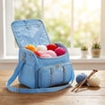 thumbnail image 2 of NUAHRHY Large Knitting Bag Crochet Bag Organizer Waterproof Oxford Yarn Storage Tote for Knitting Needles and Hooks Blue, 2 of 10