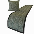thumbnail image 3 of The HomeCentric King / Queen / Twin Grey Decorative Queen 74"x18" Bed Runner WITH Pillow Cover, Paisley & Beaded Bed Scarf on Jacquard fabric - Paisley History, 3 of 4