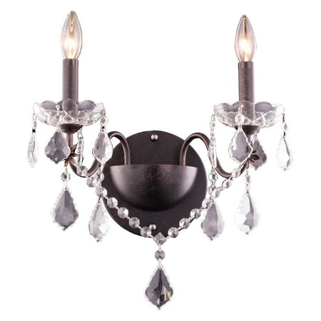 

Elegant Lighting St. Francis 15 2 Light Royal Crystal Wall Sconce