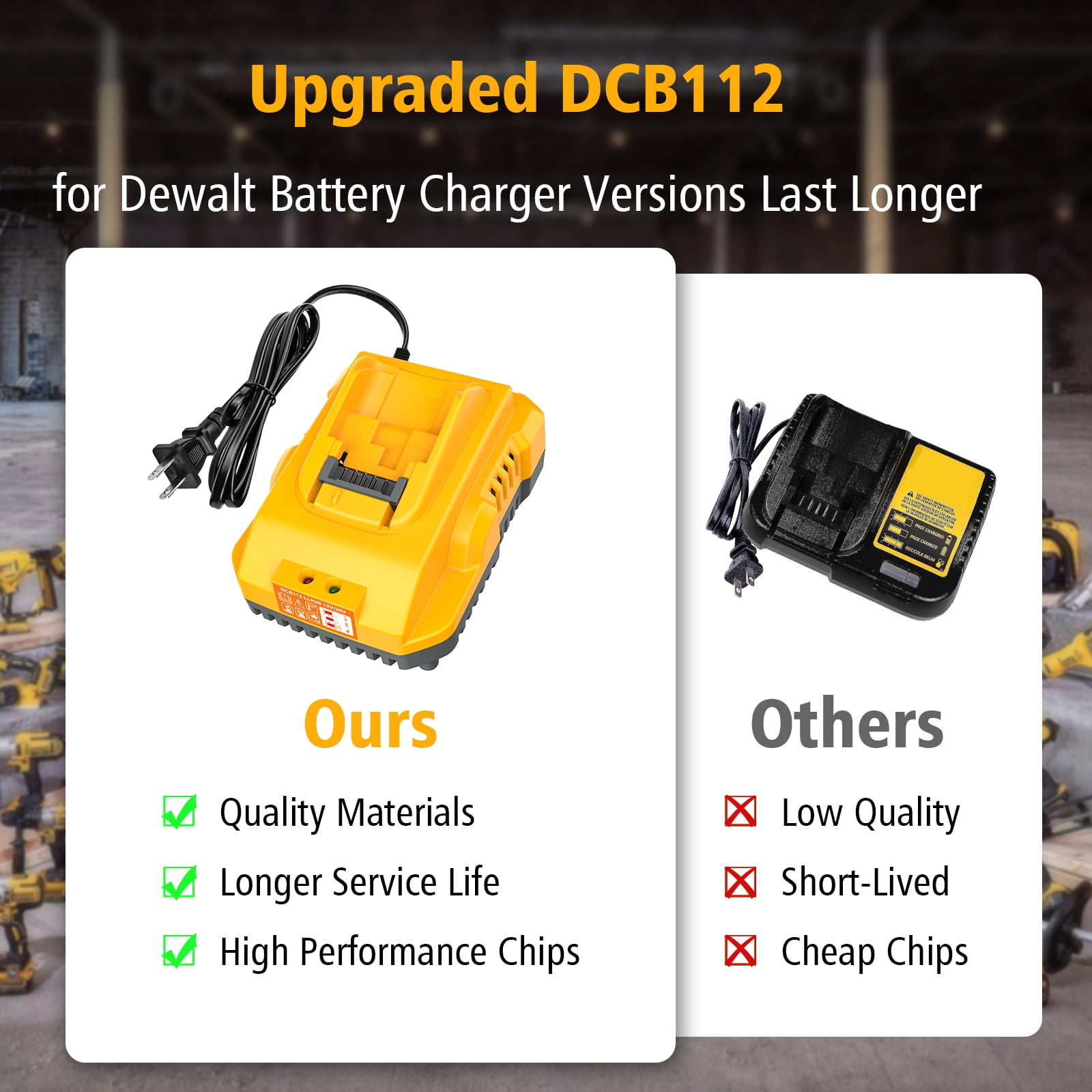 Replacement for DeWalt Battery Charger DCB112 12V 20V Max Lithium-Ion Battery Charger
