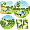 Golf Sport Party Supplies Tableware Set 24 9" Dinner Plates 24 7" Dessert Plate 24 9 Oz Cups 24 Lunch Napkins Disposable Paper Goods For Golf Ball Sports Games Player Club Themed Birthday Decorations