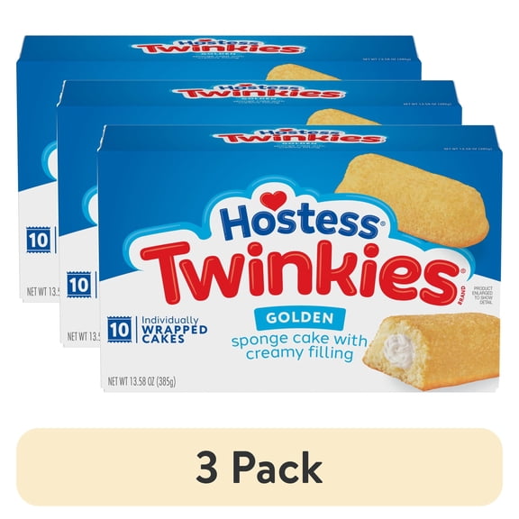 HOSTESS TWINKIES, Creamy Golden Sponge Cake, Individually Wrapped, 10ct 13.58 oz
