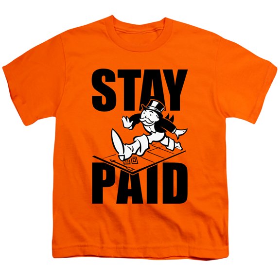 Monopoly Stay Paid Evergreen S/S Youth 18/1 T-Shirt Orange