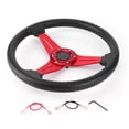 thumbnail image 2 of Universal Racing Steering Wheel, 14Inch 6 Bolt Anti Slip PU and Aluminum Gaming Steering Wheel with Horn Button for Racing / Car Sim Driving / JDM Sports Racing Steering Wheel, 2 of 7