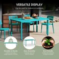 thumbnail image 4 of WestinTrends Playa 59" Iron Metal Outdoor Rectangular Patio Dining Table For 6, Turquoise, 4 of 14