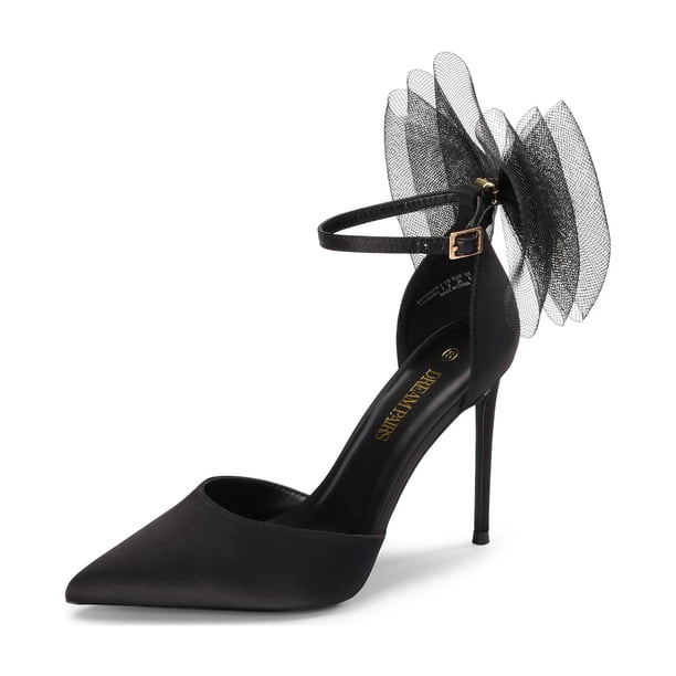 Zapatos de Tacón Stiletto con Correa al Tobillo para Mujer DREAM PAIRS 10 cm Negro