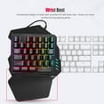 thumbnail image 4 of Teclado para juegos con membrana de una sola mano HXSJ, teclado numérico de 35 teclas para una sola mano con teclas FN, 4 of 12