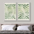 thumbnail image 3 of IDEA4WALL Framed Canvas Print Wall Art Set Forest Leaves Green Botanical Wall Decor Antique Bohemian Floral Fine Art Retro Wilderness Artwork for Living Room, Bedroom, Office - White 16"x24"x2, 3 of 5