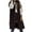 Black, variant on IROINID Women's Mid-Long Anorak Coat Solid Color Long Sleeve Warm Single-Breasted Mid-length Padded Vest Pocket Jacket, Black