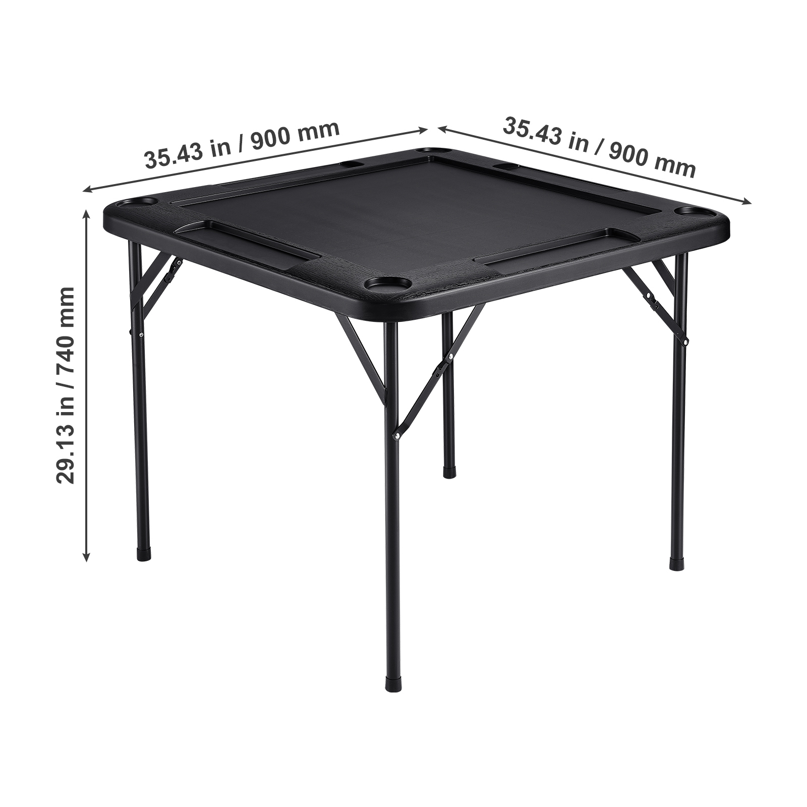 KFFKFF 35.4" Foldable Square Game Table with Cup Holders photo 5