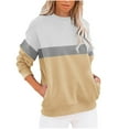 thumbnail image 2 of Jsaierl Women's Sweatshirts Funny Color Block Sweatshirts Crewneck Fall Sweater Tops Workout Long Sleeve Blouses Womens Sweatshirts Under $5, 2 of 5