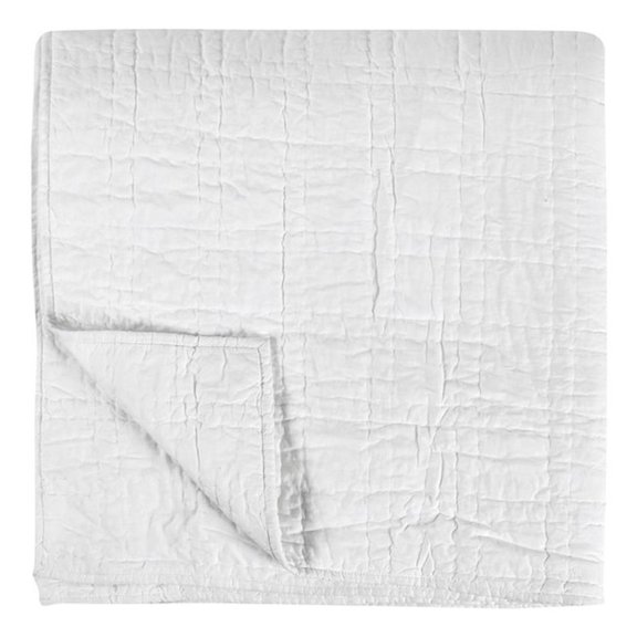 Pemberly Row 90x92" Cotton Queen Quilt with Silvadur Tech in White Finish