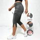 thumbnail image 5 of Pantalones de Cintura Elásticos para Mujeres Casual Caminando con Bolsillos Impresos No Tejido Denim Imitación Denim Hendidura Doblado Cómodo para Salir, 5 of 8