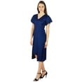 thumbnail image 4 of Bimba Womens Asymmetrical Shift Dress Mid-Calf Summer Rayon Day Dresses, 4 of 6
