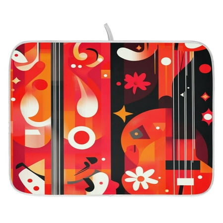 

Jazz and Rhythm Dish Drying Mat for Kitchen Quick Drying Absorbent Soft Durable 16 x 18