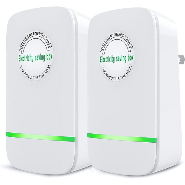 Jinsinto Économiseur d'Énergie, Économiseur d'Énergie Domestique, Boîte d'Économie d'Électricité Appareil de Marché de Bureau Électrique Smart US Plug (2 Pack)