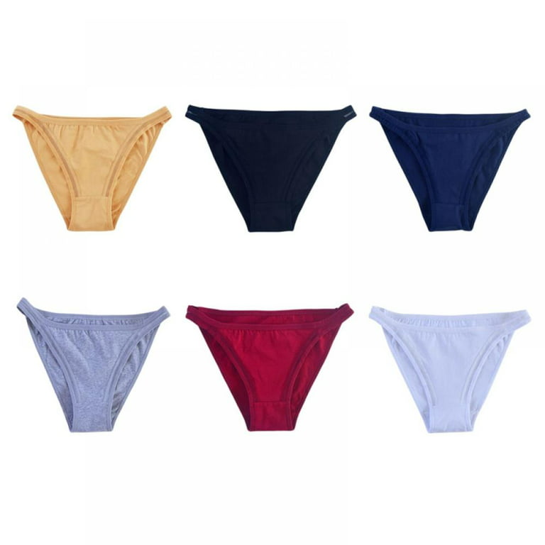 6 Pack String Bikini Underwear for Women Soft Stretch High Cut