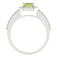thumbnail image 4 of Solitaire with Accents Engagement Ring for Women - 1.92ct Natural Peridot in 18K White Gold Promise Ring, 4 of 6