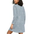 thumbnail image 2 of joogoo Snowflakes-w1 Women's Long Sleeve Nightgown Sleepwear XXXL, 2 of 8