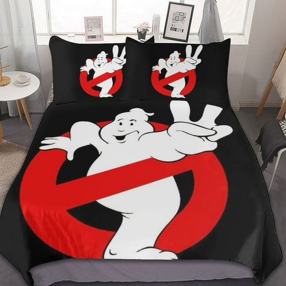 Ghostbusters 3 Pieces Bedding Sets Comfortable Soft Comforter Sets Decoration Bedroom Gifts With 1 Duvet Cover 2 Pillowcases
