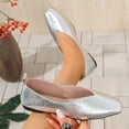 thumbnail image 2 of Silver Ladies Mary Jane Shoes Soft Leather Comfortable Flat Square Toe Casual Versatile Fashion Wear, 2 of 9