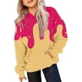 thumbnail image 2 of YUANxueke Boys & Girls Fleece Hoodies Ice-cream Printed Long Sleeve Hooded Sweatshirts Cute Comfy Tops with Pockets for 4-14 Years, 2 of 3