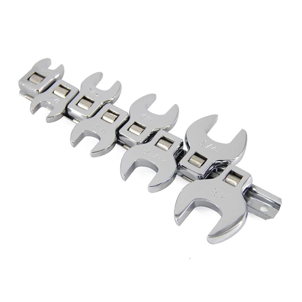 CEORPER 3/8 Inch Drive Crowfoot Wrench Set SAE Size10/11/13/14/15/18/19/22mm 8 Pieces