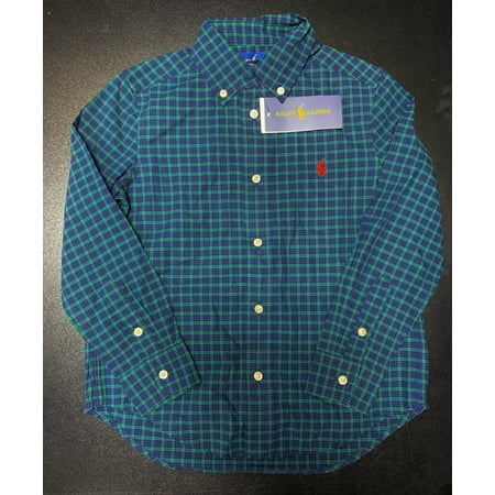 Polo Ralph Lauren GREEN Boy's Checks Shirt, US 3/3T