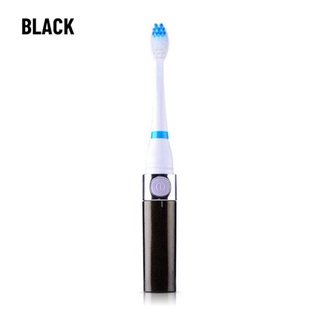3 Brush Heads Aldult Automatic Dry Battery Oral Cleaning Electric Toothbrush Sonic Toothbrush Gum Care BLACK