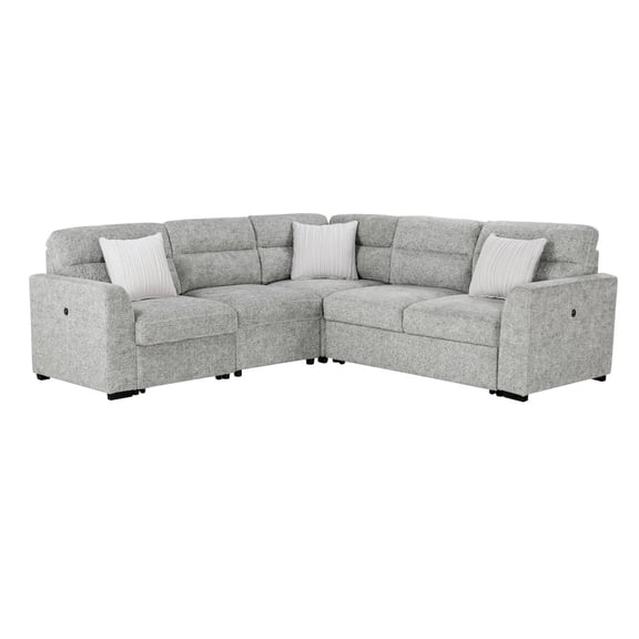 U9401 NICKEL SECTIONAL WITH 3 PILLOWS