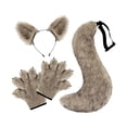 thumbnail image 2 of Conjunto de orejas y cola de para niños y adultos, guantes con forma de pata para fiestas de graduación, clubes nocturnos Café ligero, 2 of 8
