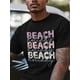 thumbnail image 2 of Camisetas de manga corta con degradado rosa para hombre, camisetas de cuello redondo con temática de vacaciones de verano., 2 of 8