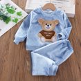 thumbnail image 3 of WOYY Toddler Boys Flannel Pajamas Cute Cartoon Bear Long Sleeve Sleepwear Loungewear, 3 of 3
