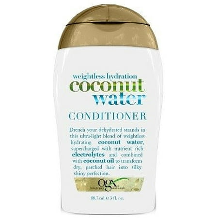 OGX Weightless Hydration Coconut Water Conditioner 3 oz (Pack of