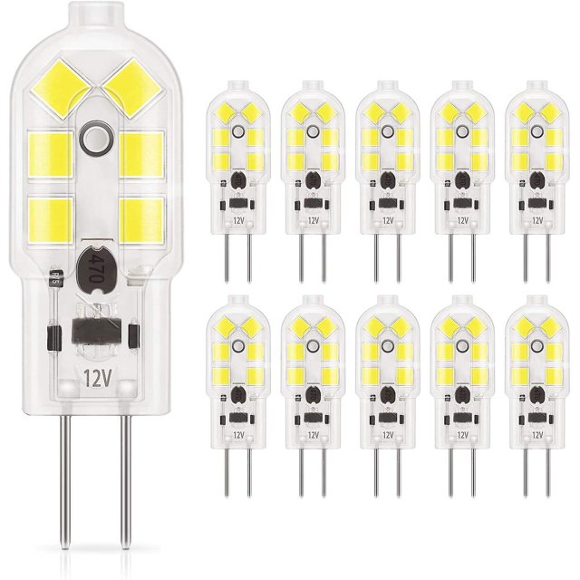 Bombilla LED G4 de 1,5 w, 180lm, Bombillas de iluminación Ac/dc 12v equivalentes a 20w halógeno, luz del día 6000k, no regulable, reemplazo para capucha y araña Feliz Sencillez