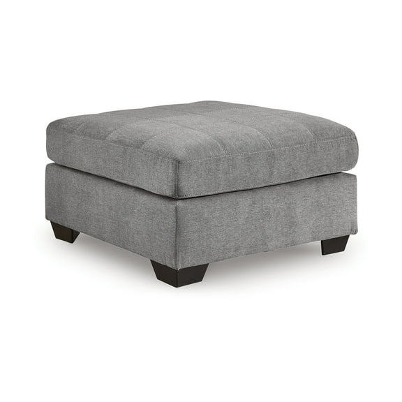 Signature Design by Ashley Marleton Contemporary Square Oversized Firmly Cushioned Accent Ottoman with Exposed Faux Wood Finish, Gray