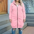 thumbnail image 4 of Women's Full Zip Plus Size Hoodie - Long Oversized Fleece Lined Sweatshirt, Fall Winter Hooded Jacket with Pockets, Long Sleeve Warm Outfits for Daily Wear Pink 5XL, 4 of 4